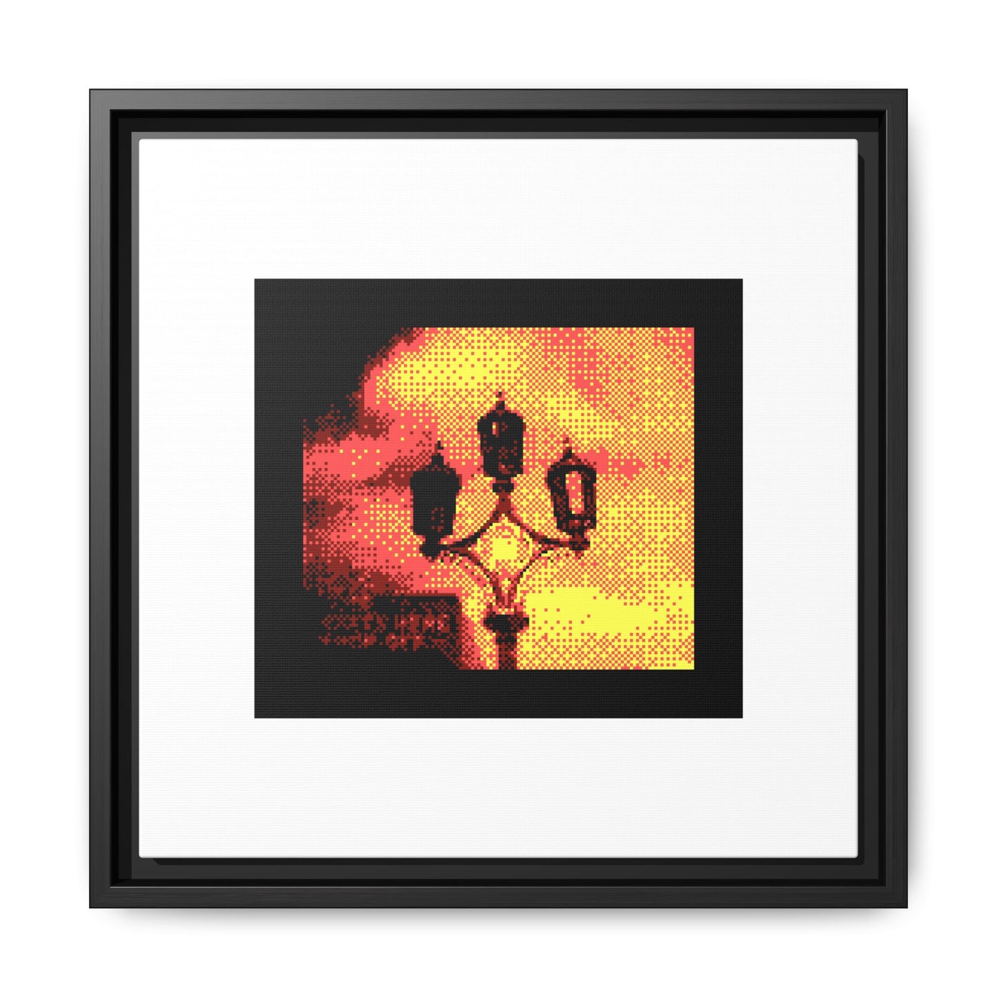 Lamppost in London Framed Matte Canvas Print