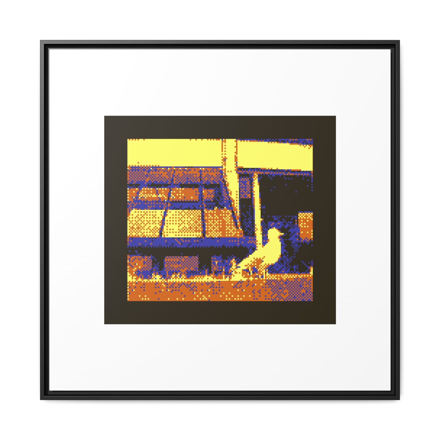 Cheeky Seagull Framed Matte Canvas Print