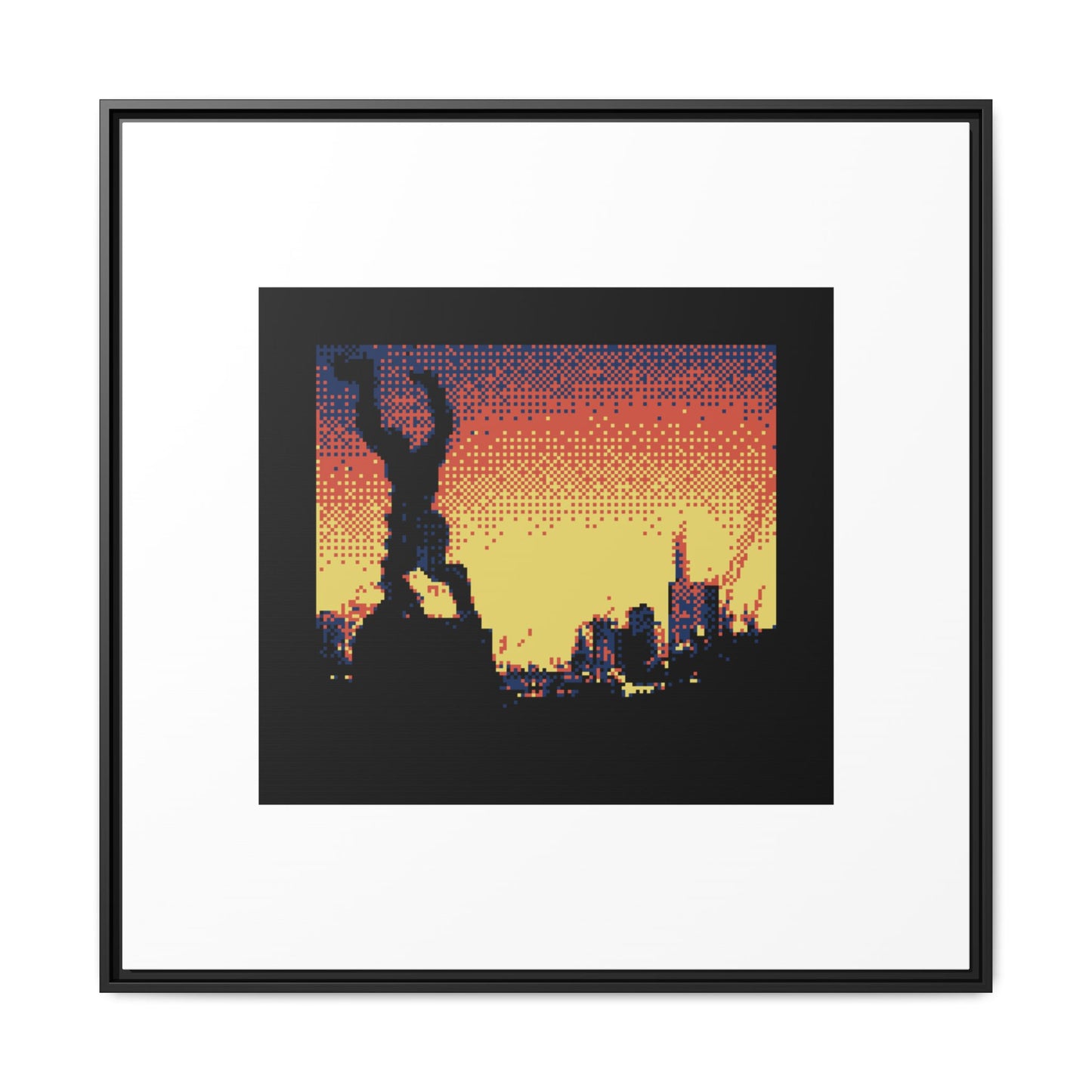 The Destroyed City Framed Matte Canvas Print