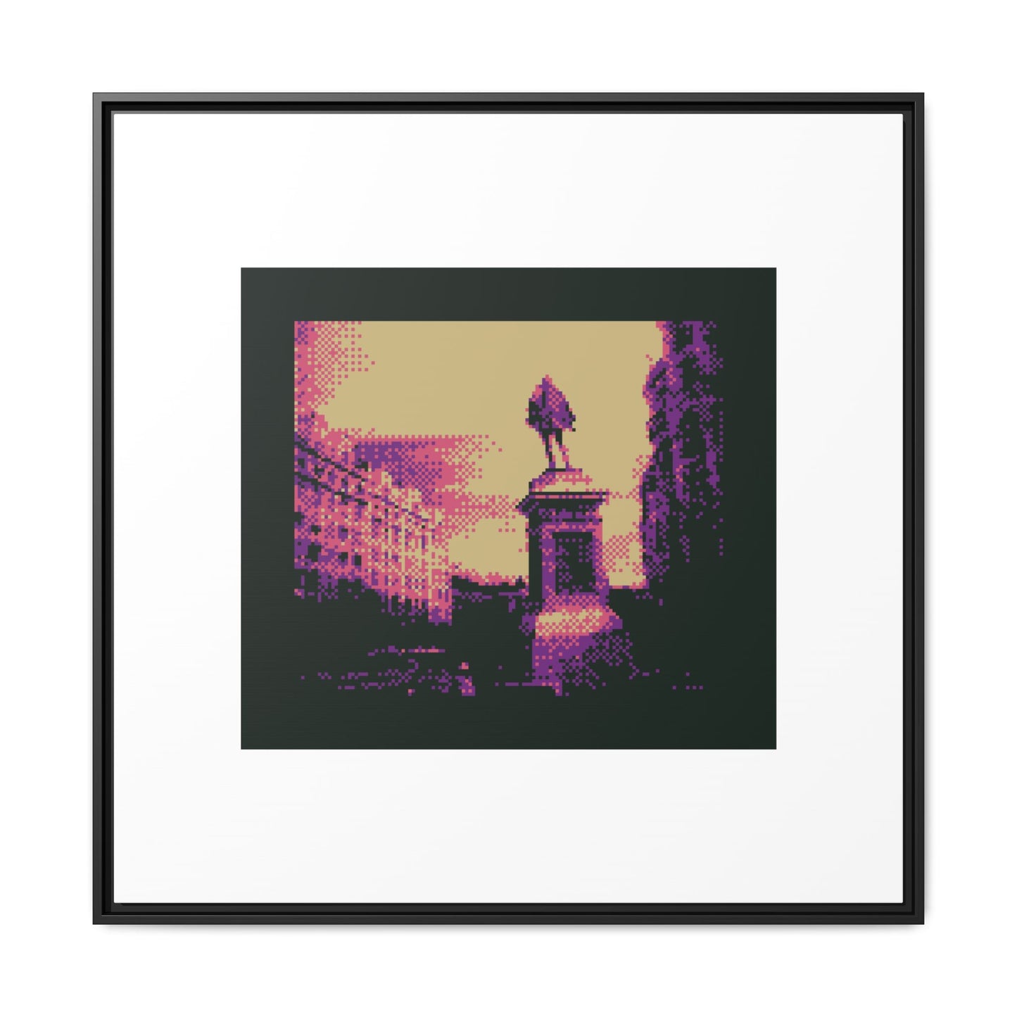 Miguel de Cervantes Statue Framed Matte Canvas Print