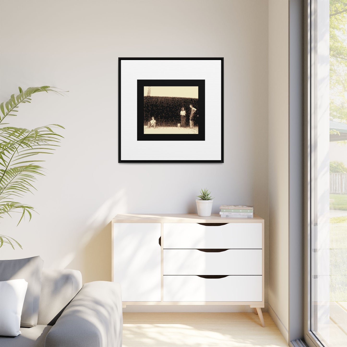The Smoking Area Framed Matte Canvas Print