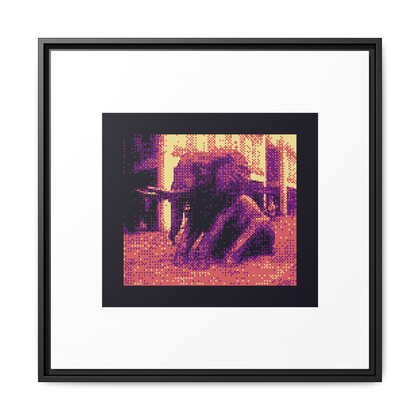 Herd of Hope Elephant Framed Matte Canvas Print