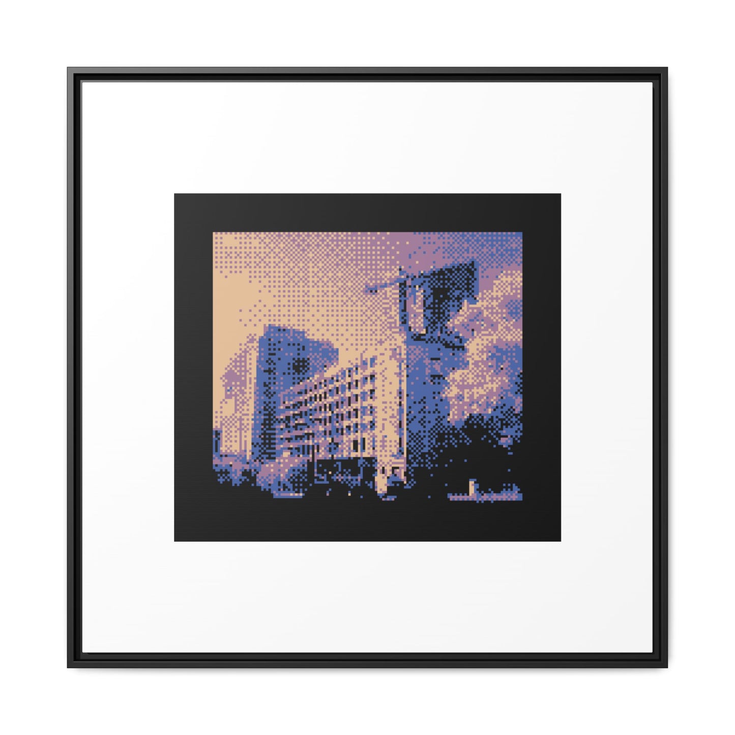 Brussels Cityscape Framed Matte Canvas Print