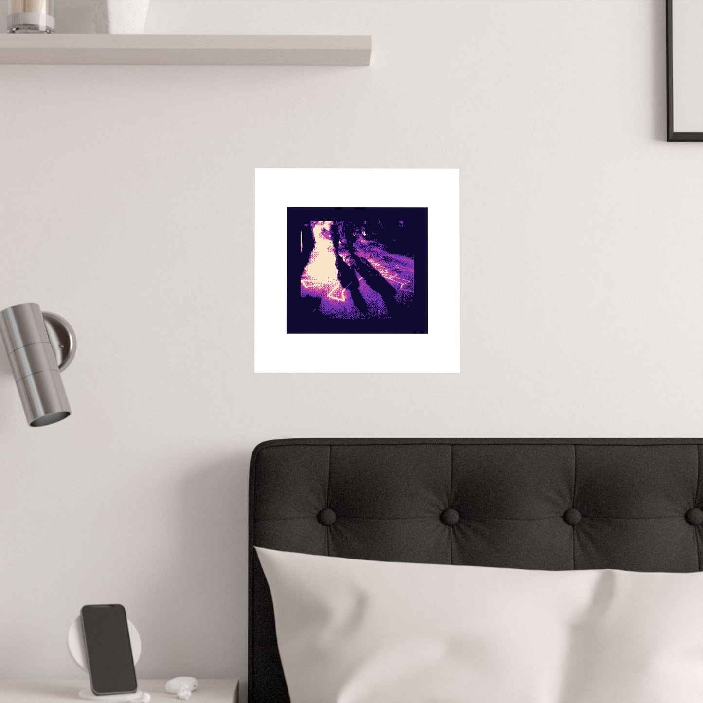 Couple Walking on the Streets of Paris 210gsm Art Print Poster