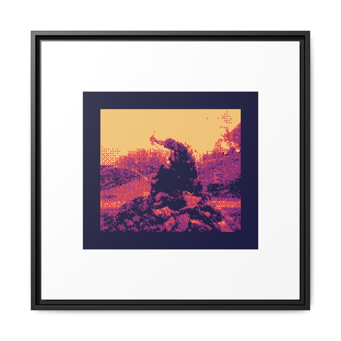 Budapest Castle Sculpture Framed Matte Canvas Print