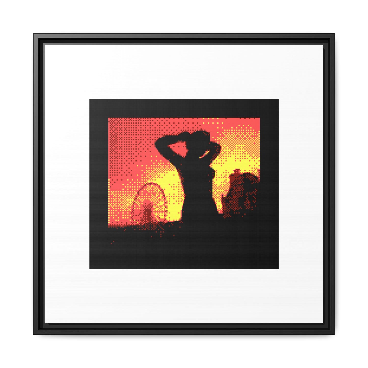 Bathing Woman with Raised Arms Framed Matte Canvas Print