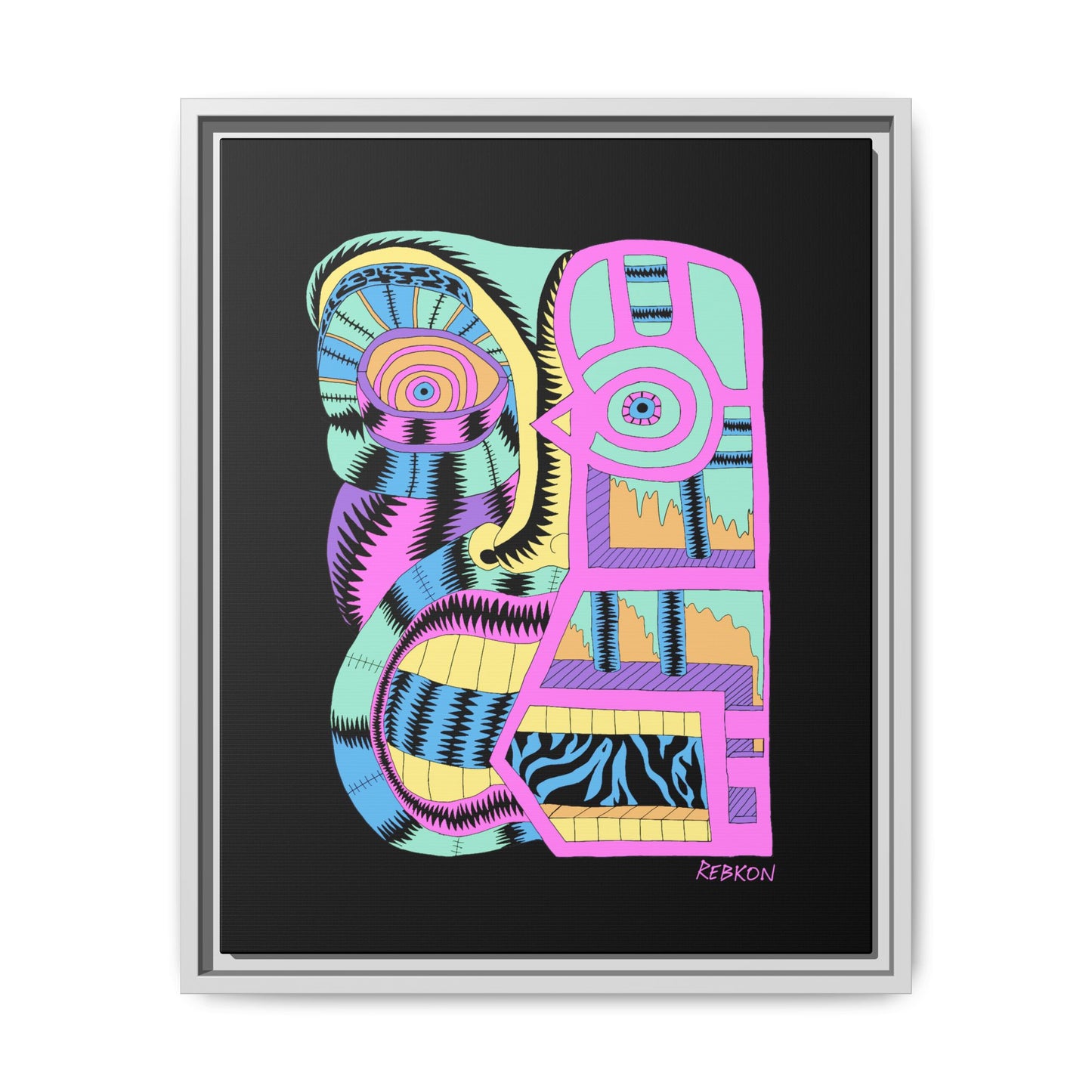 My Face Is Melting Framed Matte Canvas Print