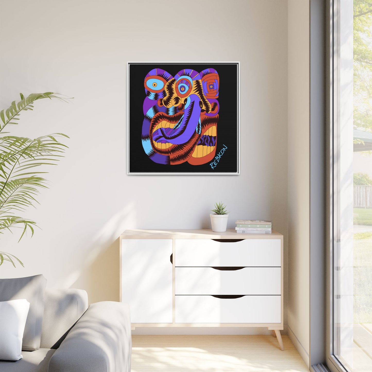 Fish Breath Framed Matte Canvas Print