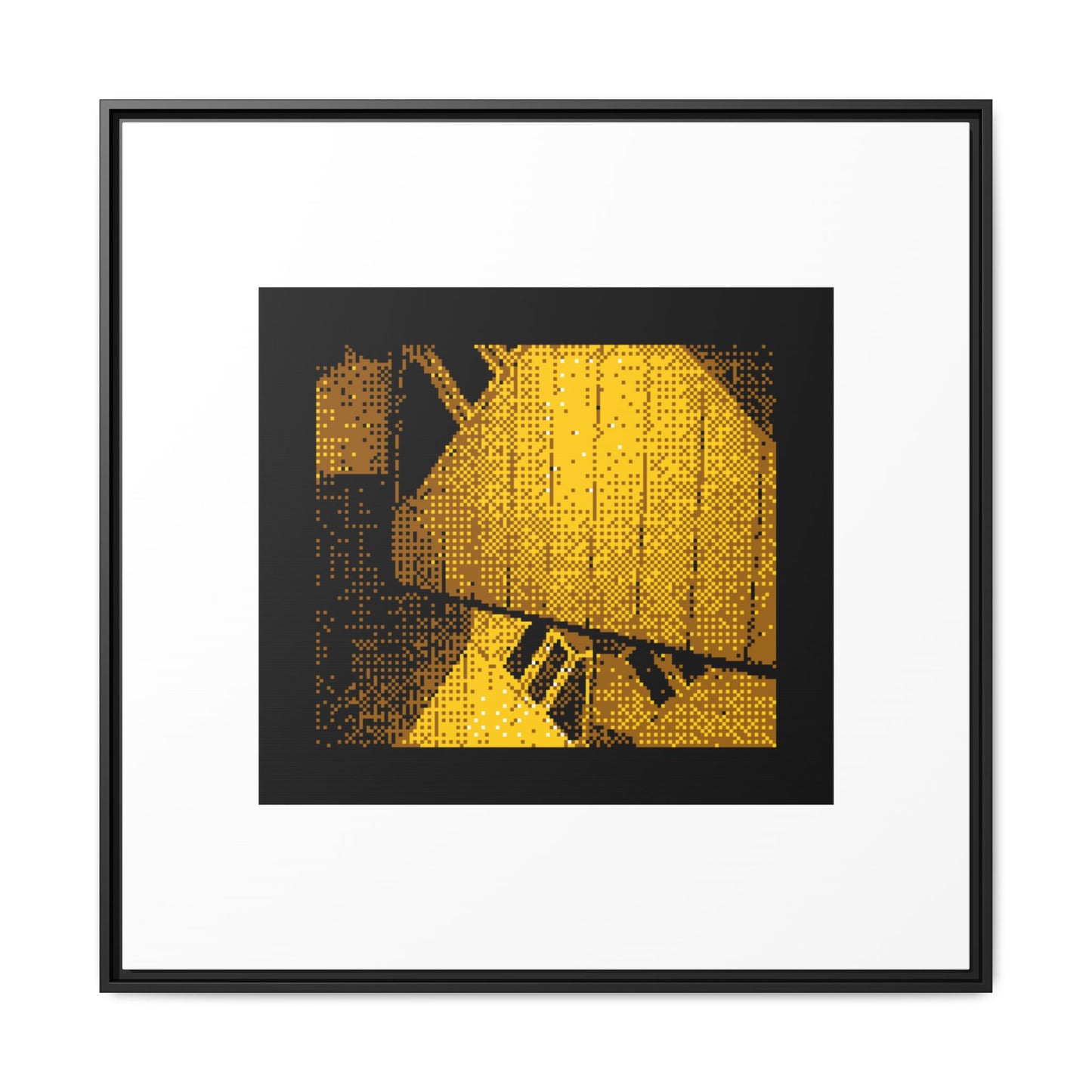 Cube Houses Framed Matte Canvas Print