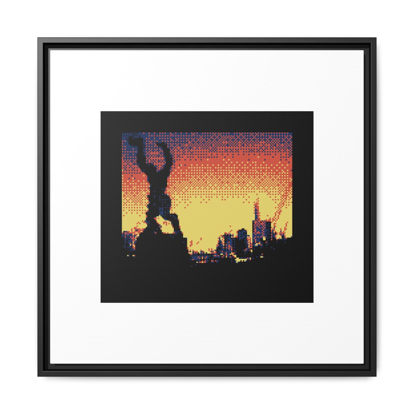 The Destroyed City Framed Matte Canvas Print