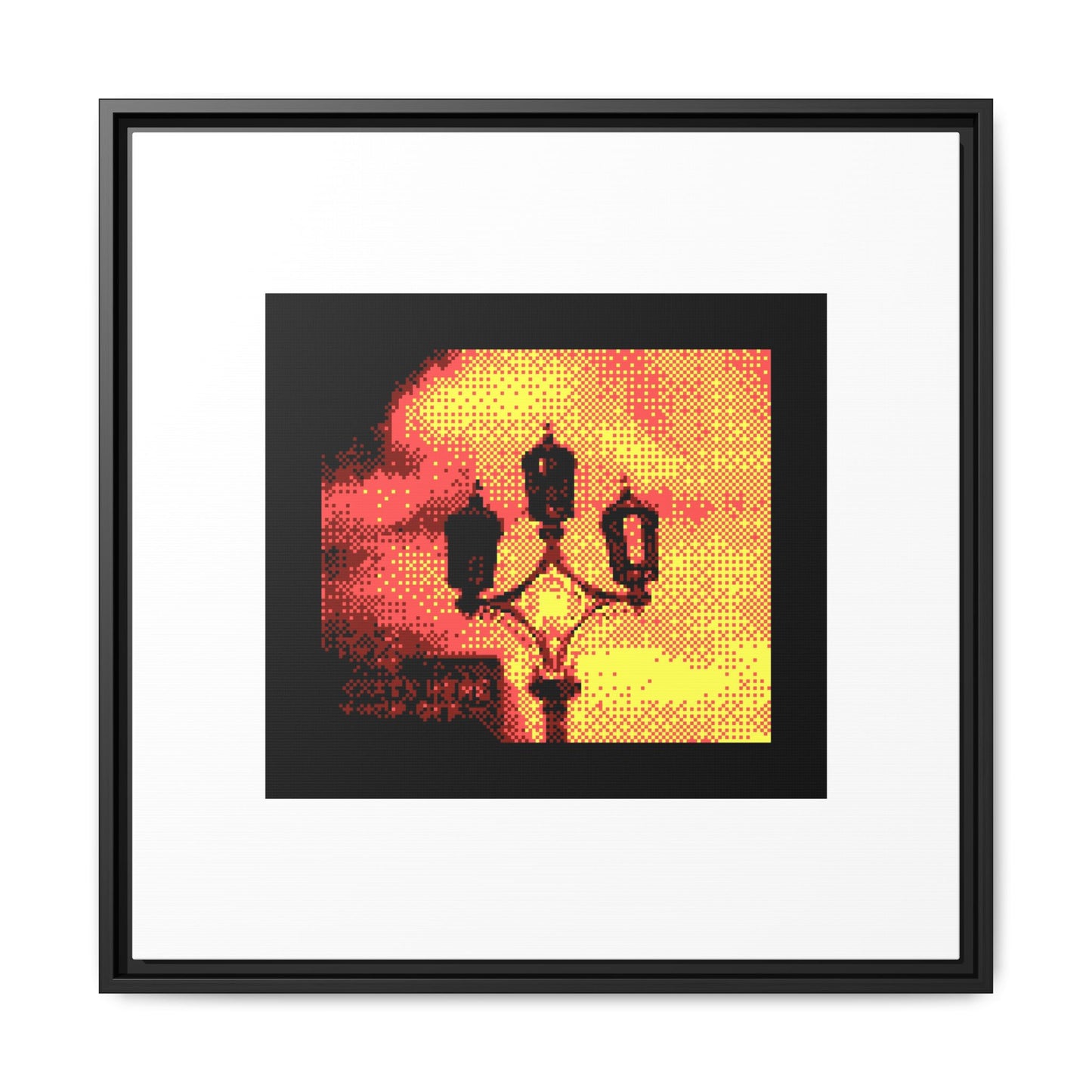 Lamppost in London Framed Matte Canvas Print