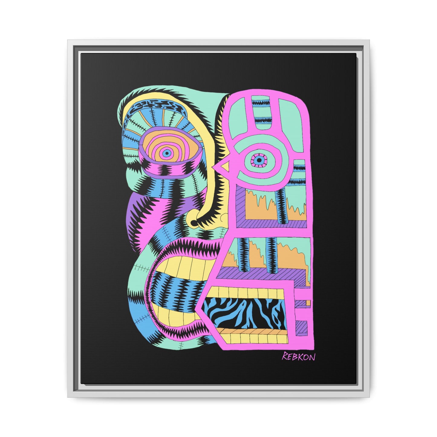 My Face Is Melting Framed Matte Canvas Print