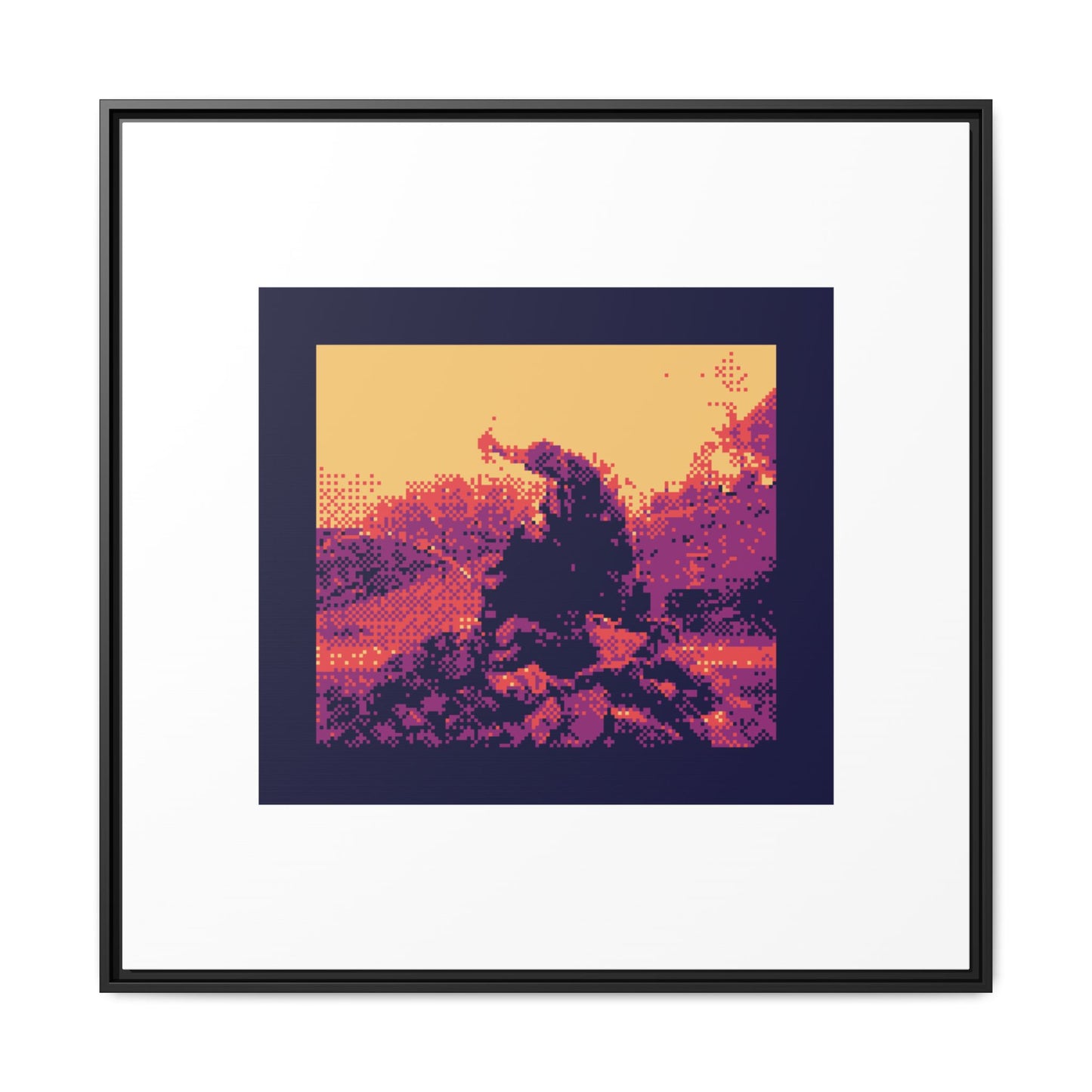 Budapest Castle Sculpture Framed Matte Canvas Print