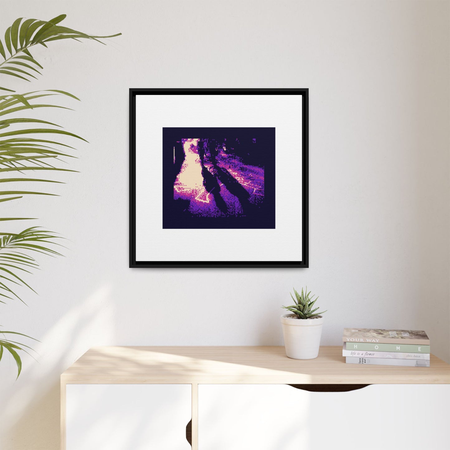 Couple Walking on the Streets of Paris Framed Matte Canvas Print