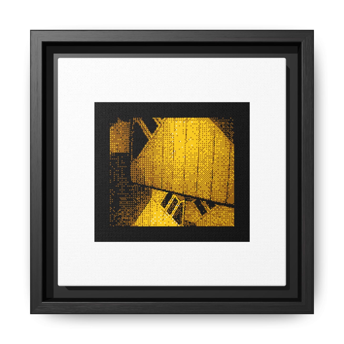 Cube Houses Framed Matte Canvas Print