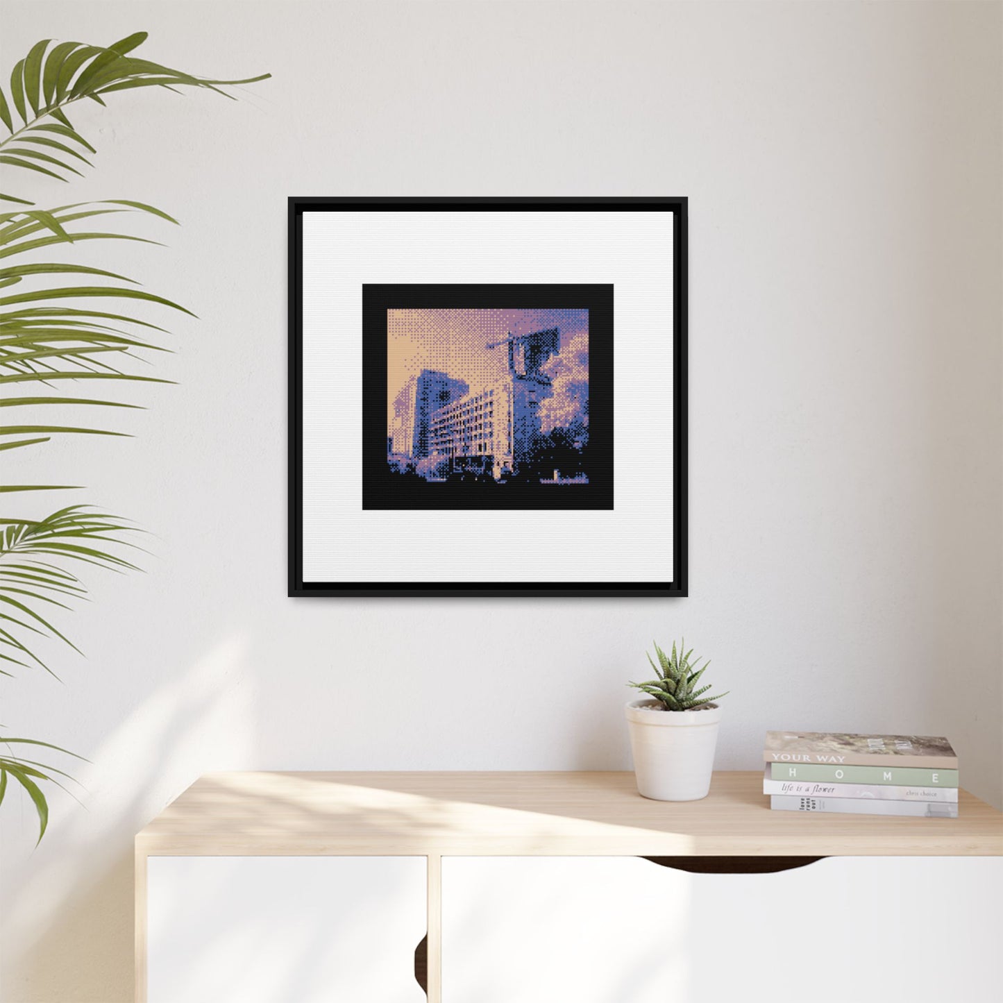 Brussels Cityscape Framed Matte Canvas Print