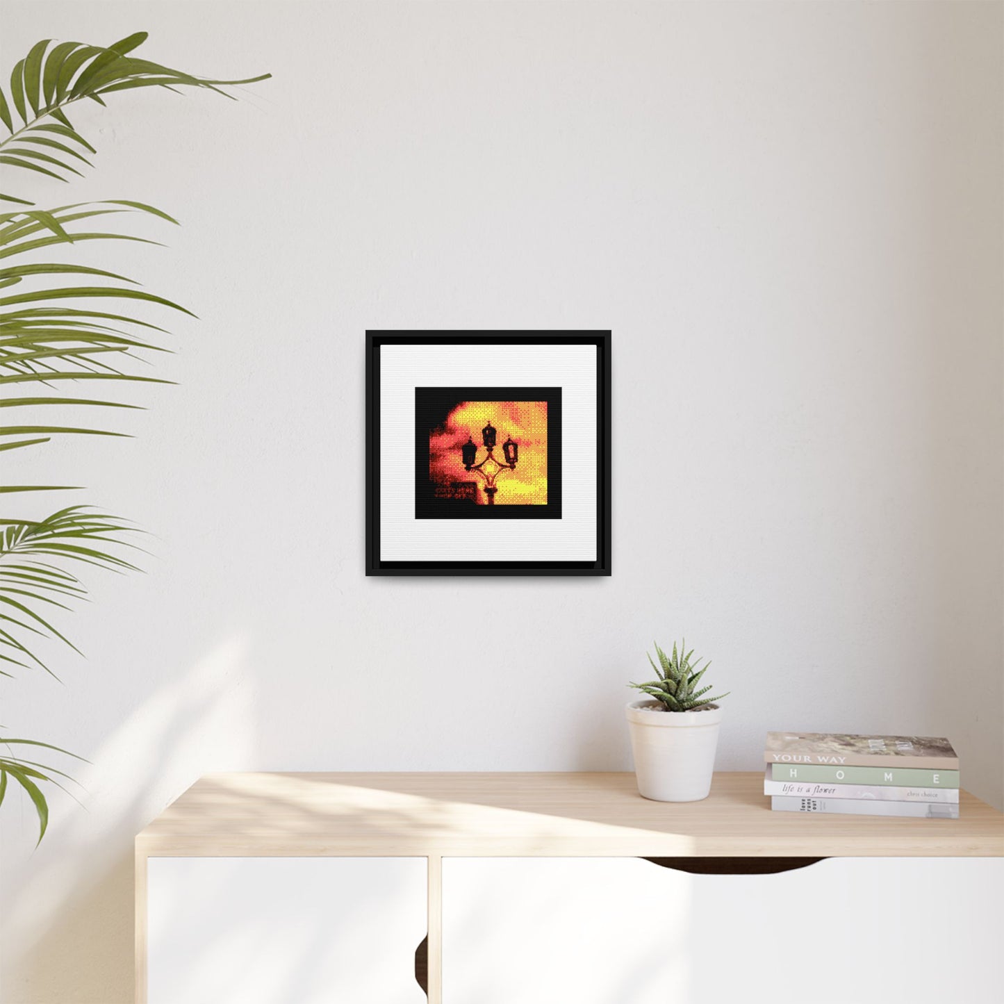 Lamppost in London Framed Matte Canvas Print