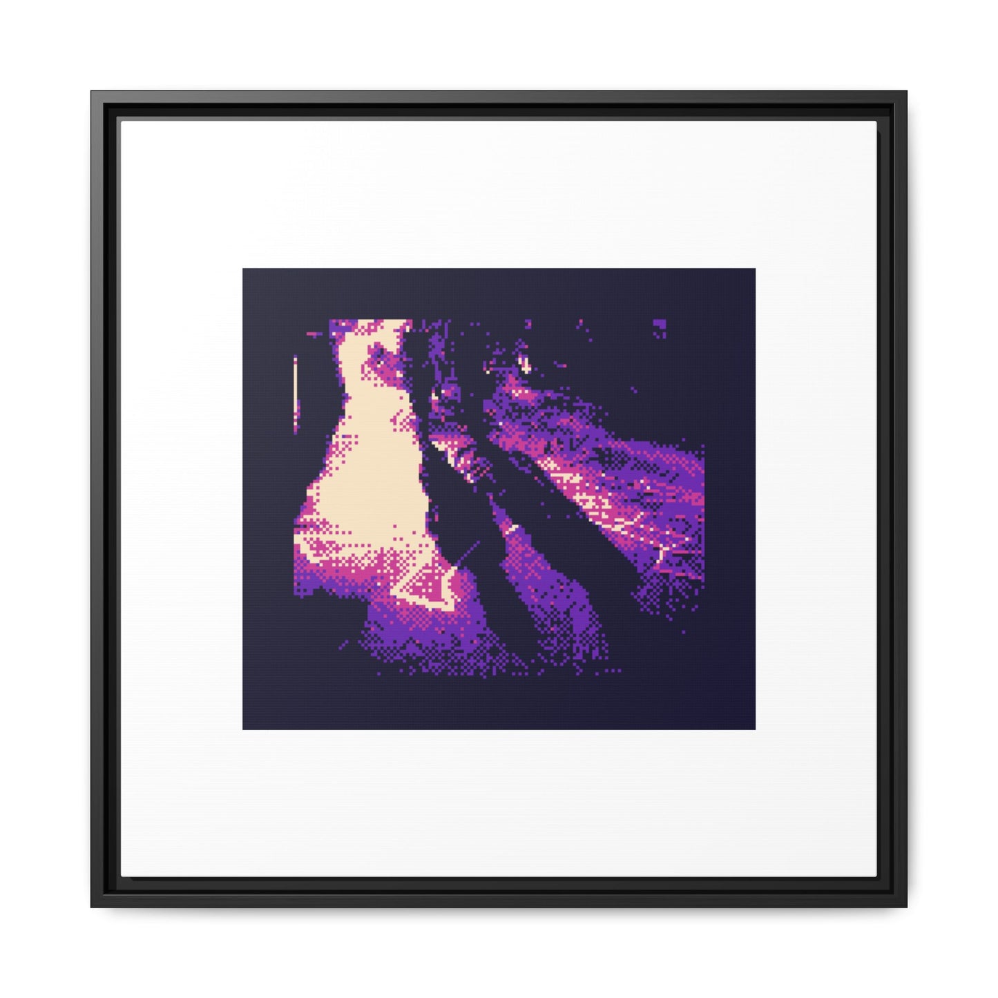 Couple Walking on the Streets of Paris Framed Matte Canvas Print