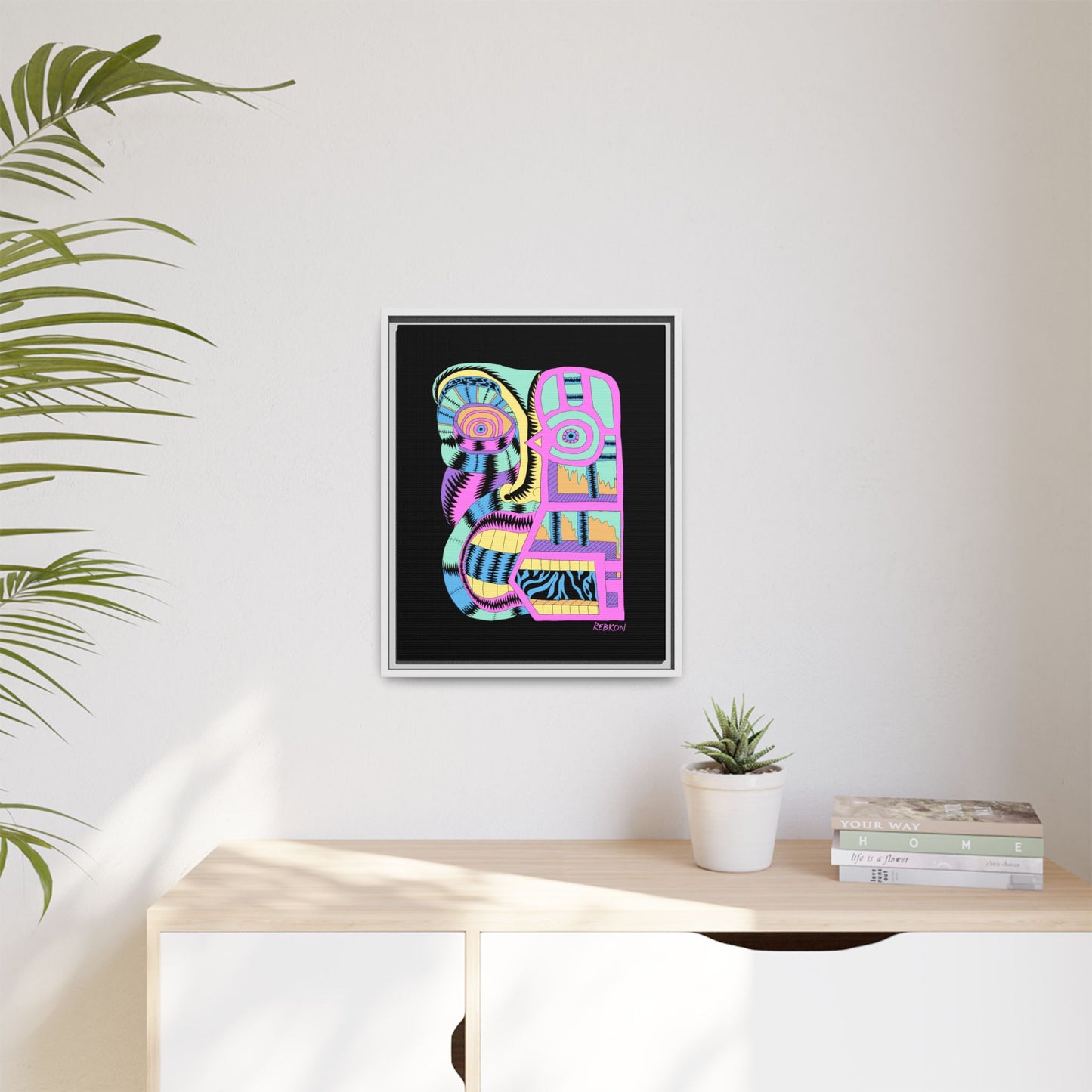 My Face Is Melting Framed Matte Canvas Print