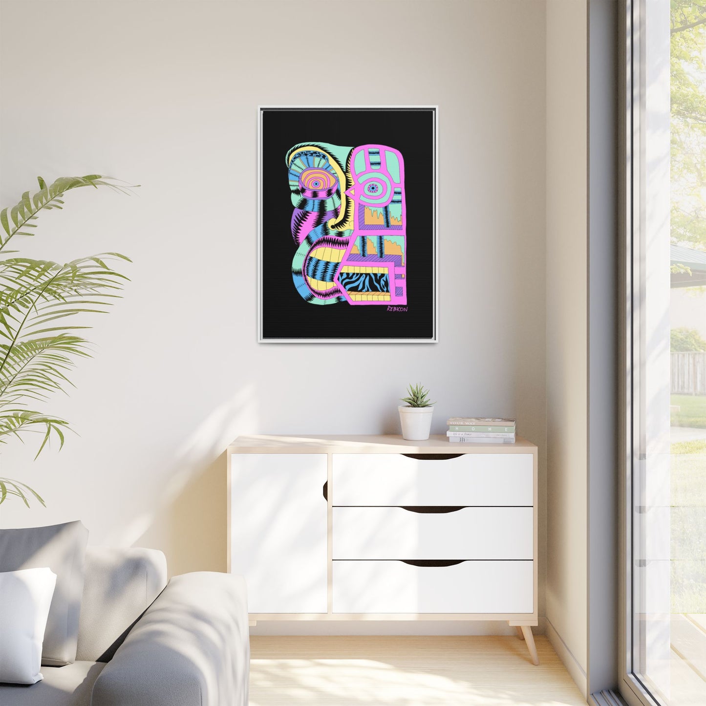 My Face Is Melting Framed Matte Canvas Print