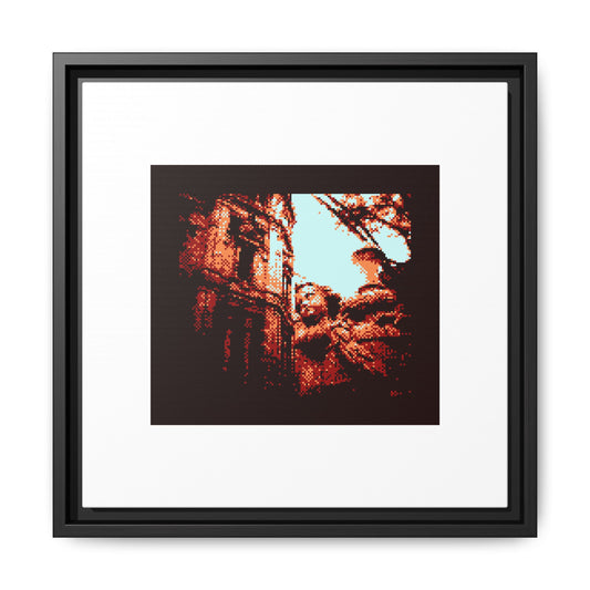 Niños con jarrón de Cibeles Sculpture Framed Matte Canvas Print