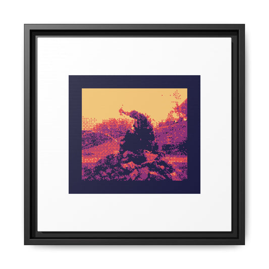 Budapest Castle Sculpture Framed Matte Canvas Print