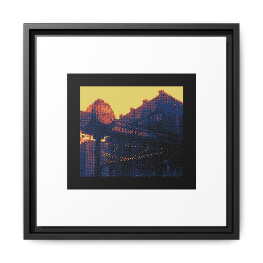 Distillery District Clock Framed Matte Canvas Print