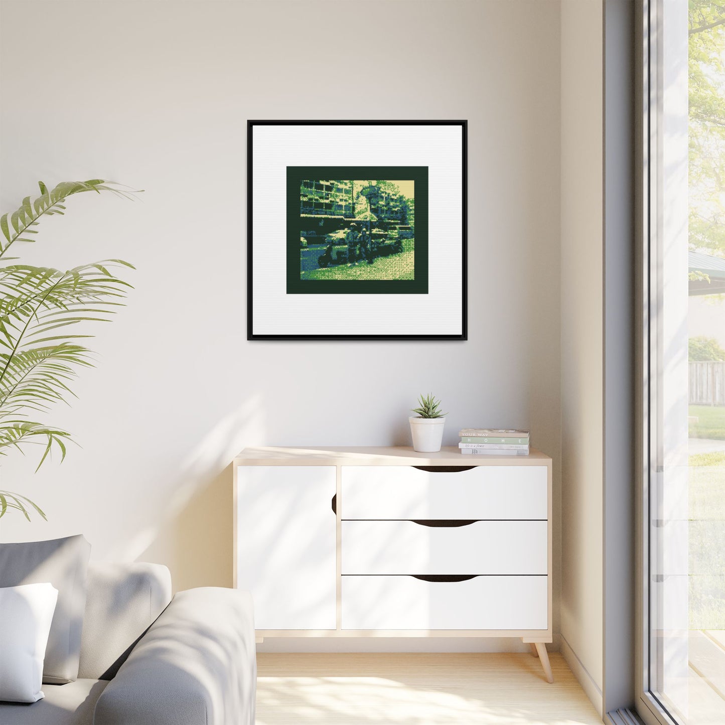 Grab Bikes Framed Matte Canvas Print