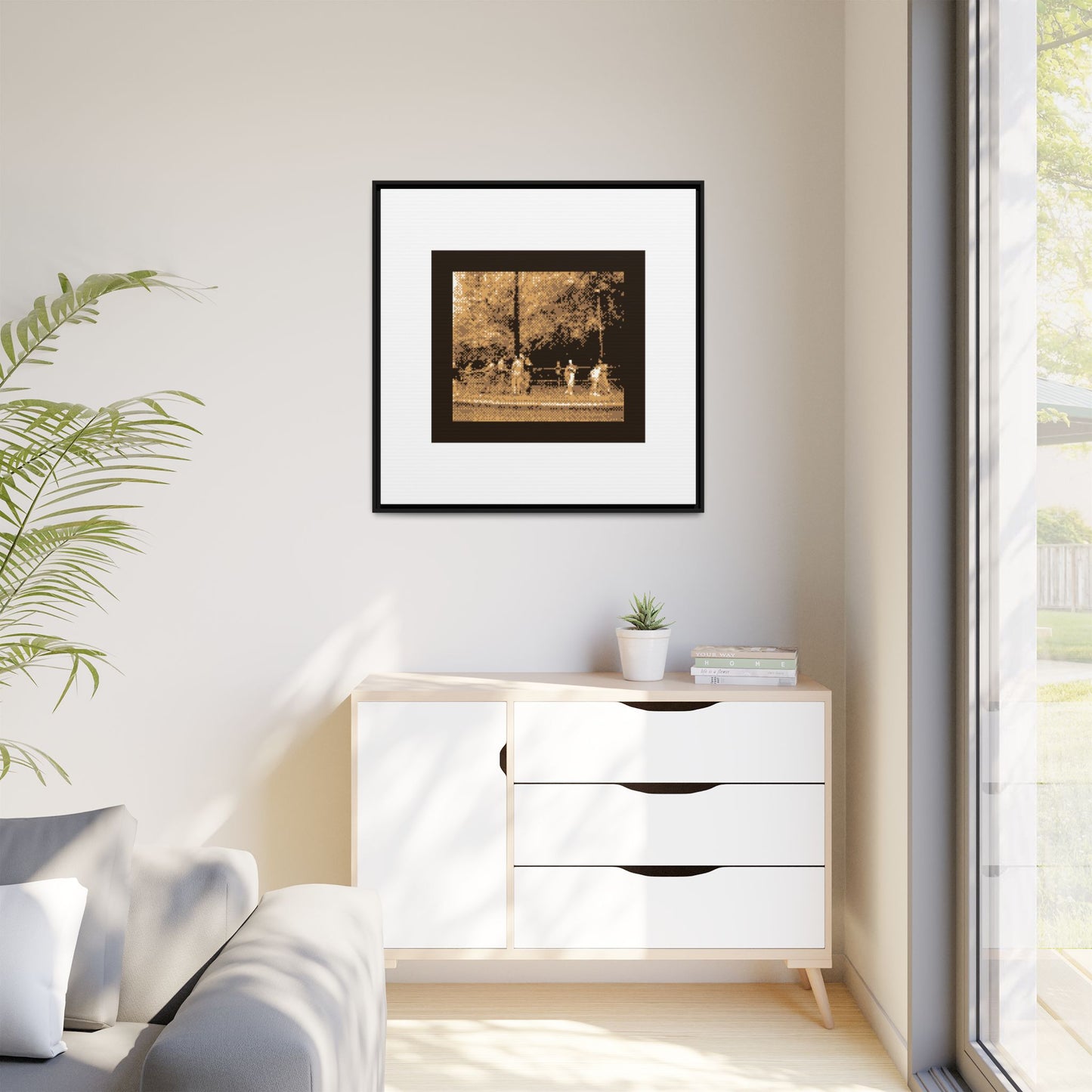 Waiting for the Luas Framed Matte Canvas Print