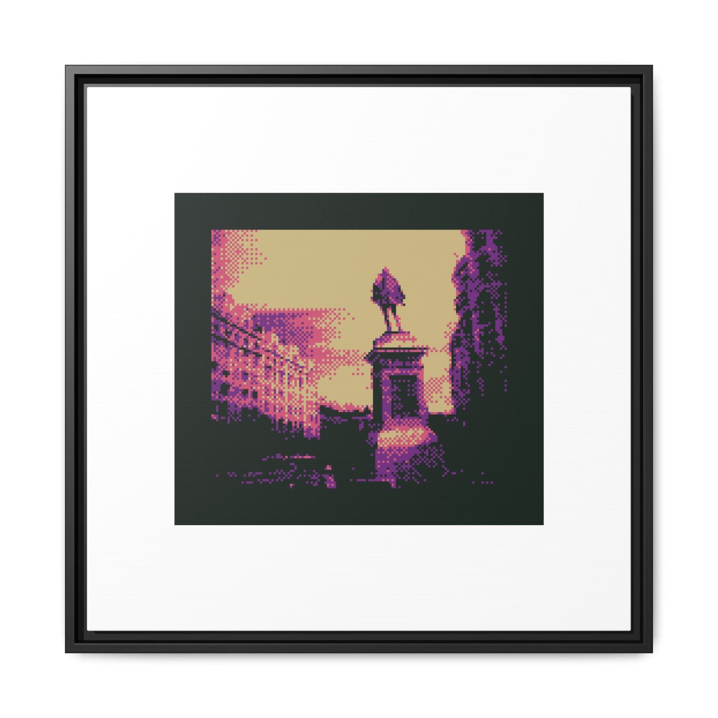 Miguel de Cervantes Statue Framed Matte Canvas Print