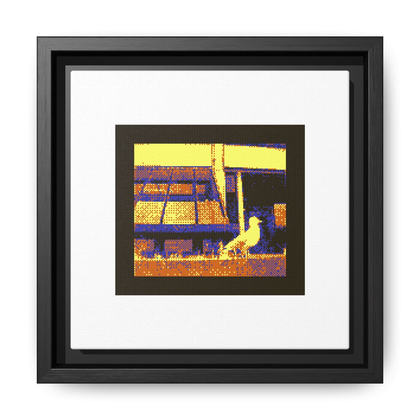 Cheeky Seagull Framed Matte Canvas Print