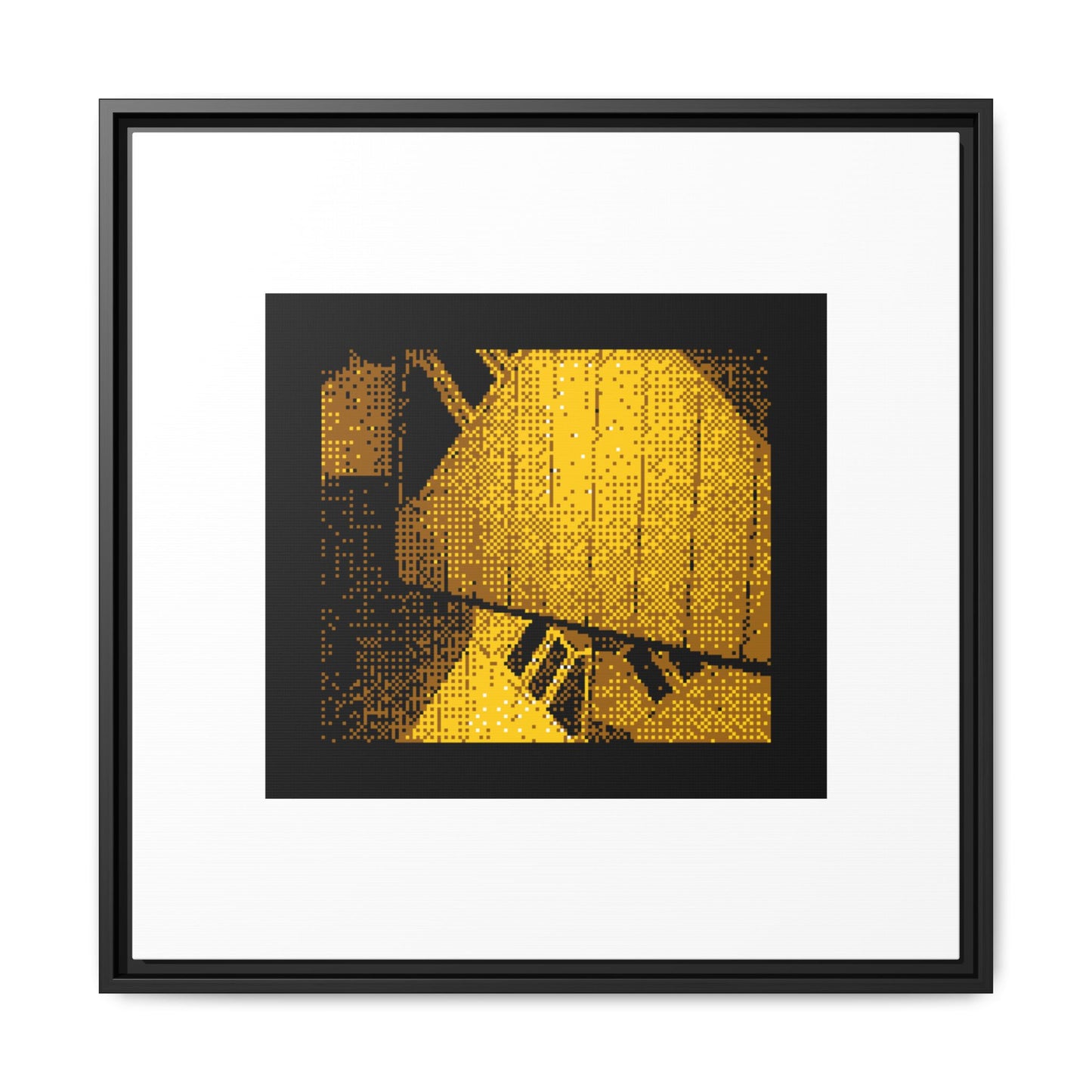 Cube Houses Framed Matte Canvas Print