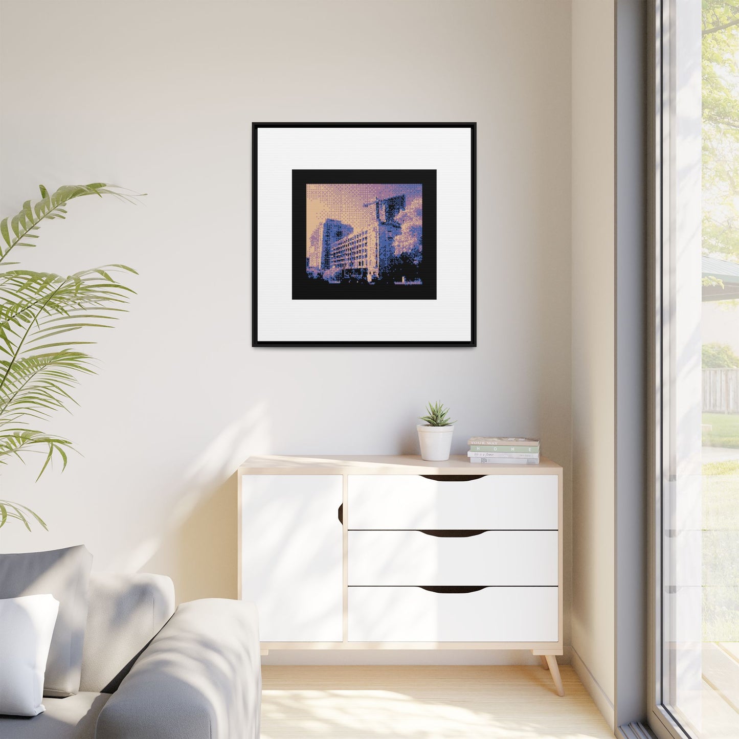 Brussels Cityscape Framed Matte Canvas Print