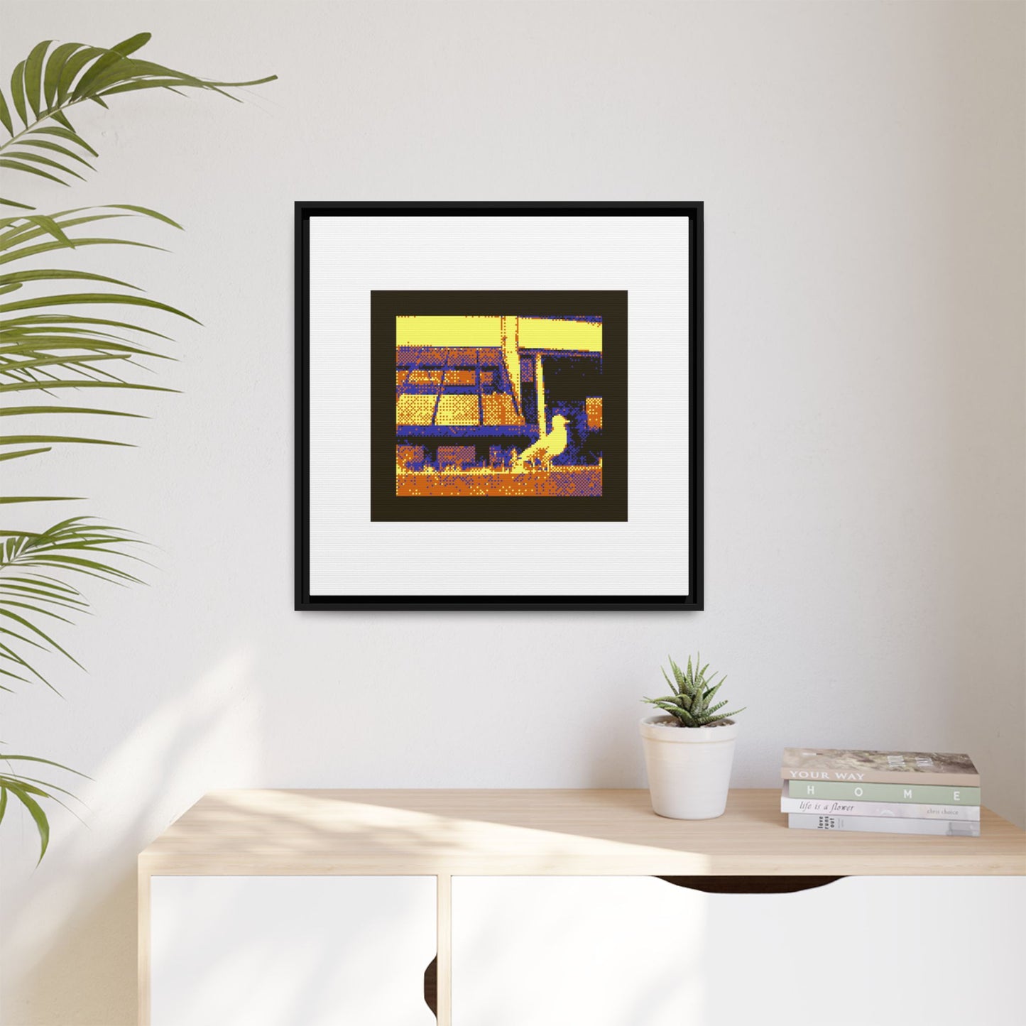 Cheeky Seagull Framed Matte Canvas Print