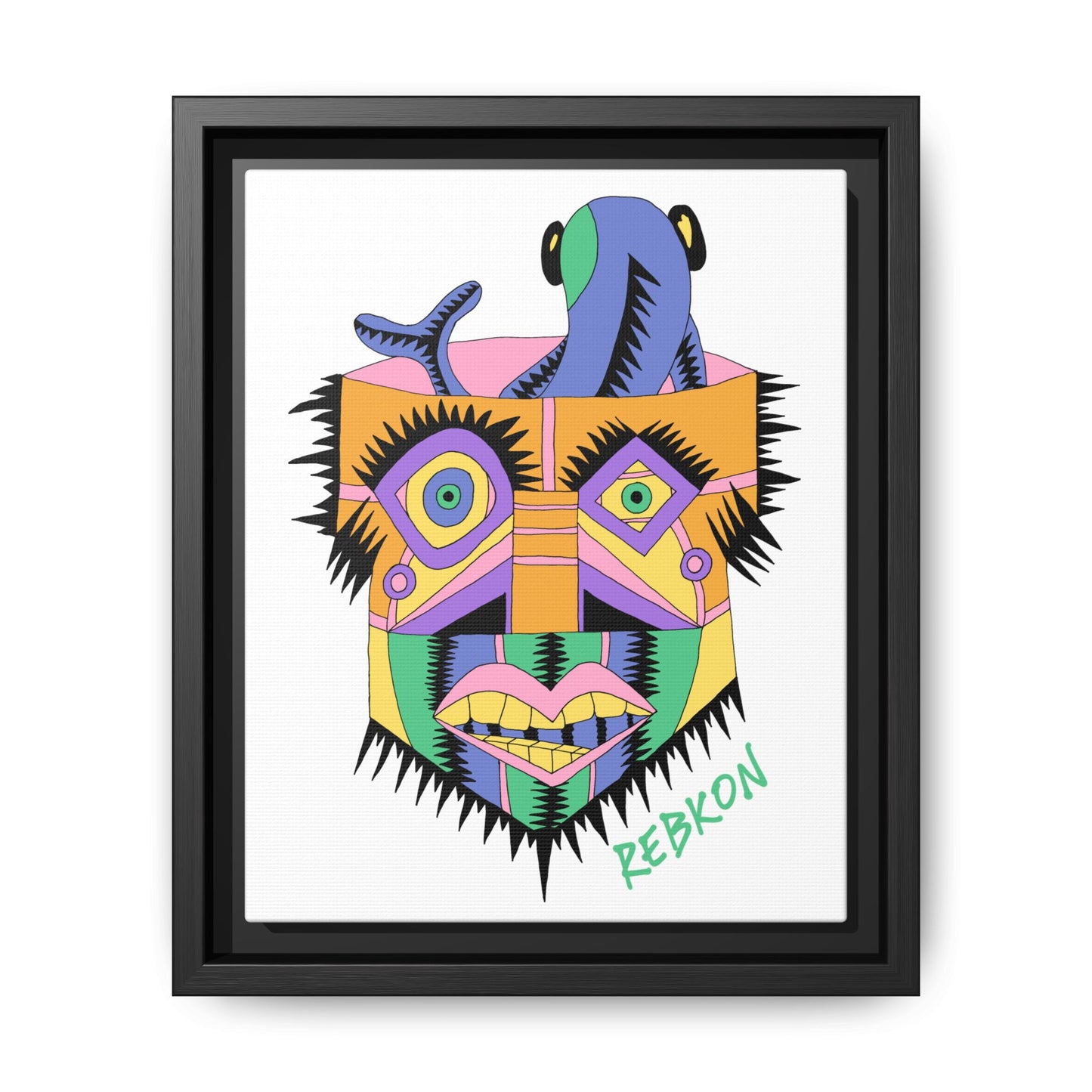 Bucket Brains Framed Matte Canvas Print